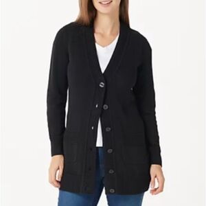 Isaac Mizrahi Classic Black Cardigan Sweater